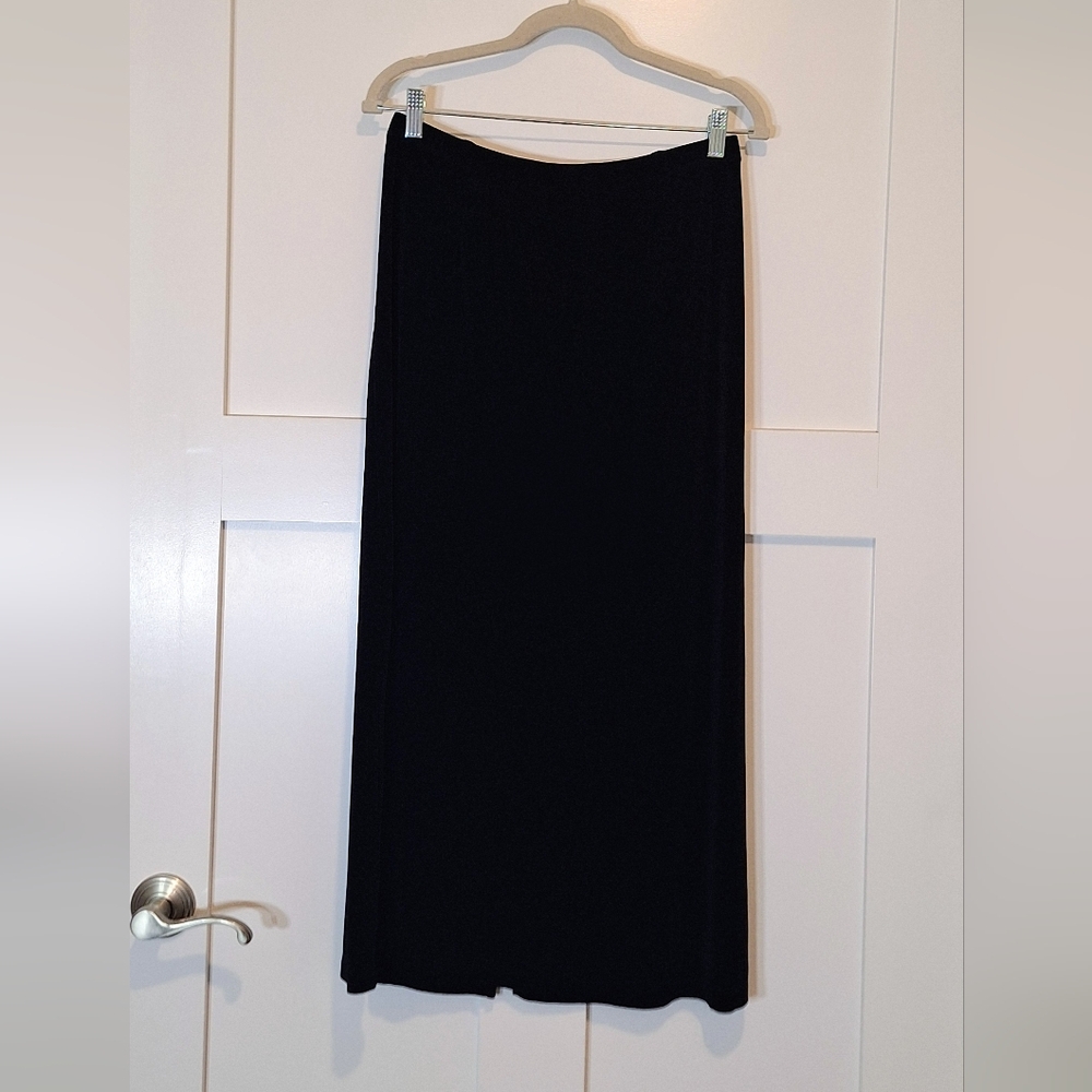 Coldwater Creek Black Maxi Skirt Size Medium Stretchy Slinky Travel
